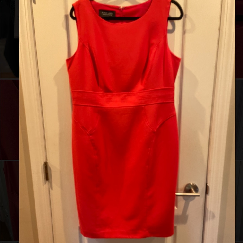 Evan Picone Vibrant Red Sleeveless Midi Dress - Picture 7 of 7